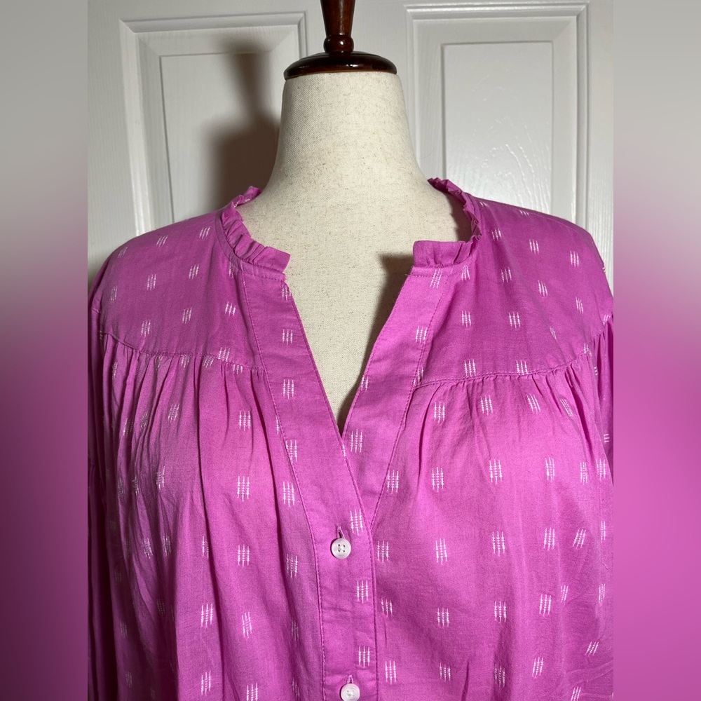 Lane Bryant Women’s Fuchsia Button-Down Shirt - Picture 2 of 12